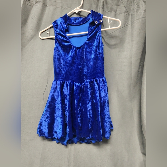 Girl's Blue Figure Skating Dress, Size Child's Large - Picture 3 of 4